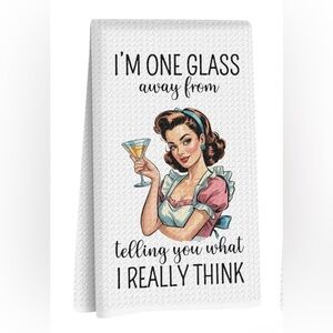 Kitchen Towel with Vintage Print NWT